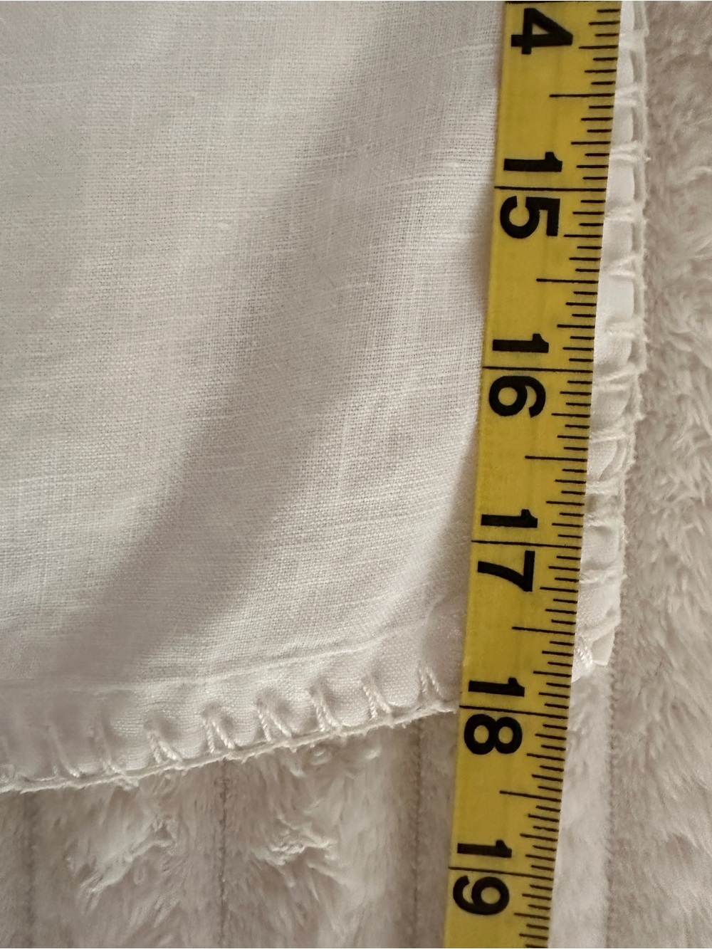 LAUREN Ralph Lauren Plus Size Cream Embroidered V-Notch Linen Tunic w 3/4 Sleeve - Picture 7 of 9
